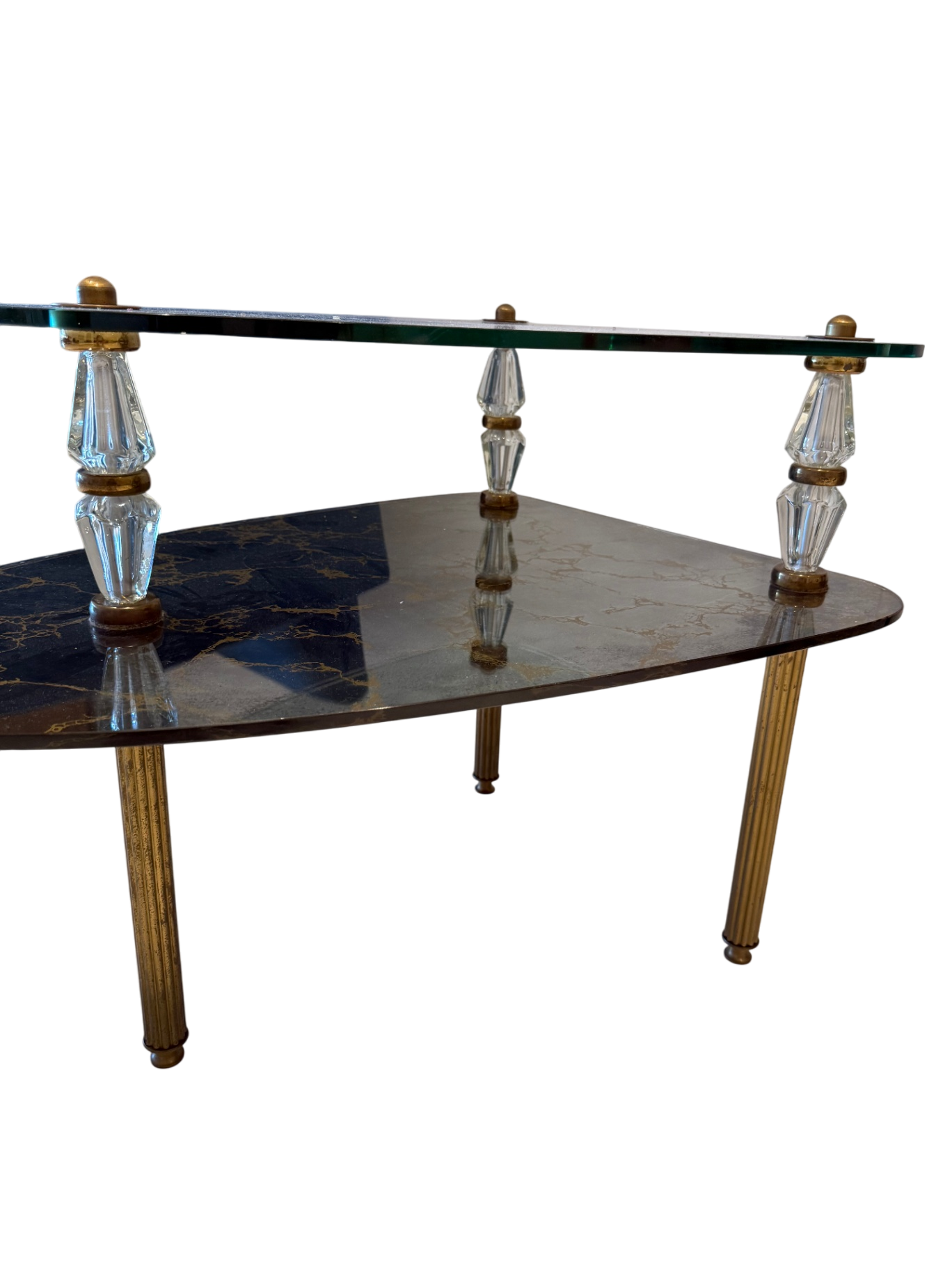 Hollywood Regency Two-Tiered Italian Églomisé Side Table