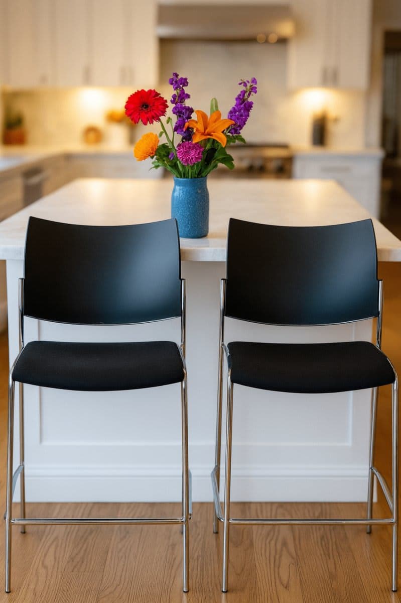 Modern Black Bar Stool (Set of 2)