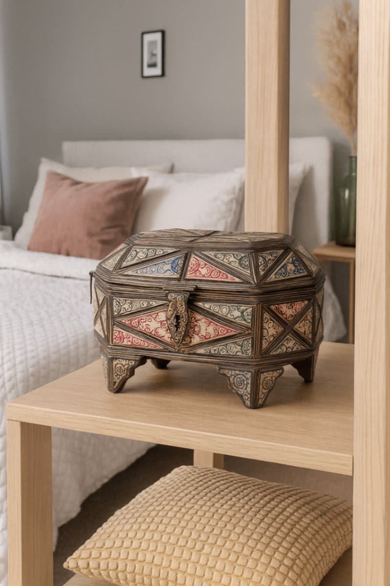 Handmade Antique Turkish Bone Jewelry Box