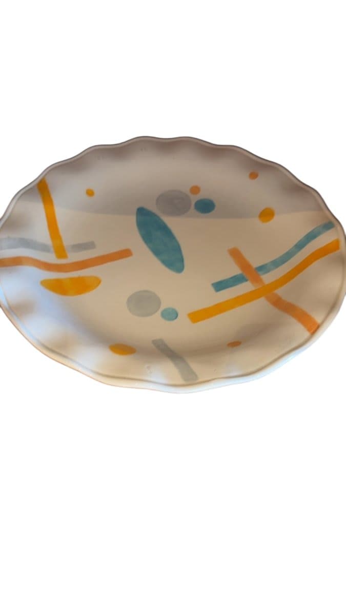 Round Platter Set Multi-color (Yellow, Blue, Gray)