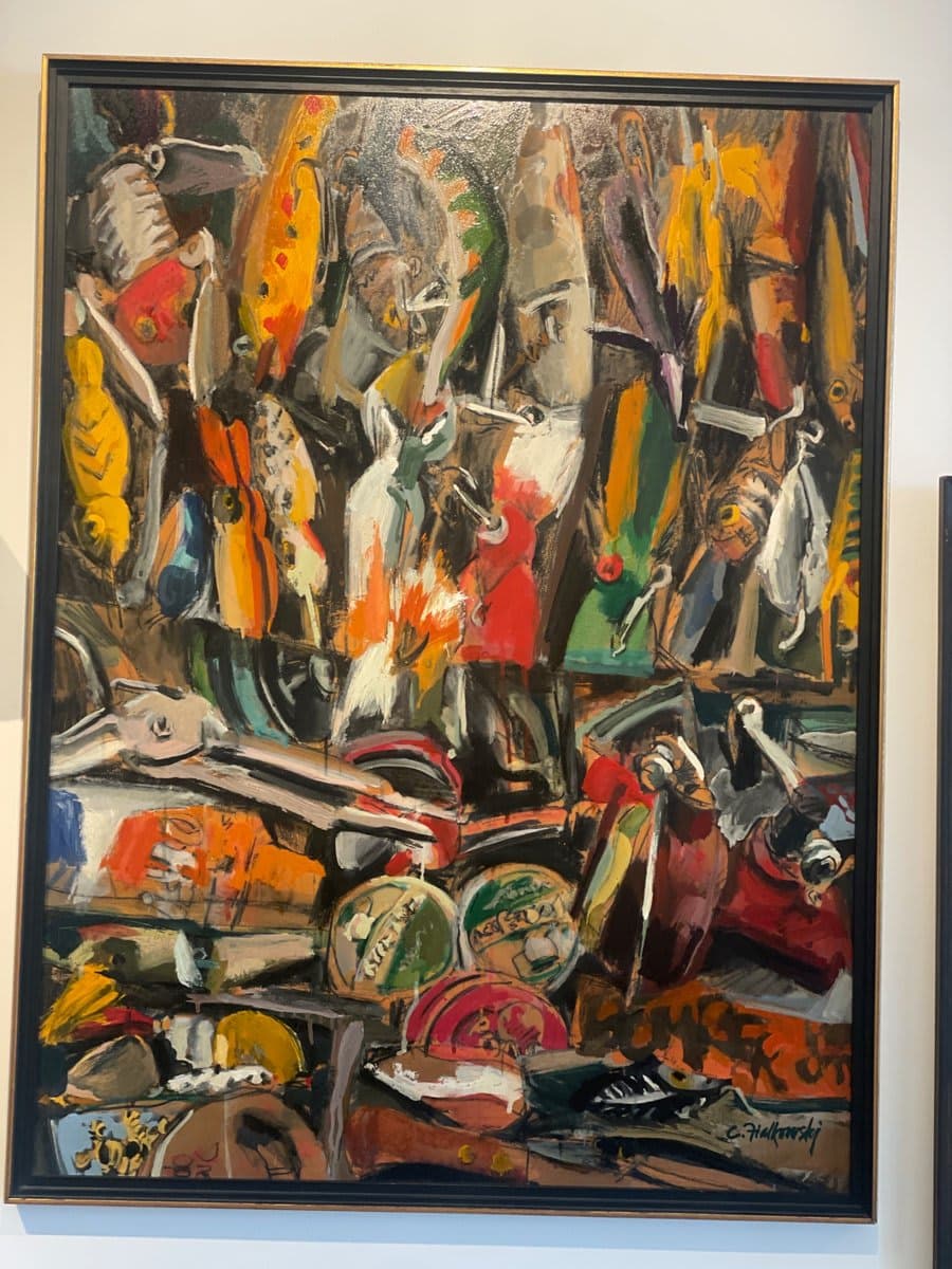 Oil Painting of Fishing Lures and Tackle