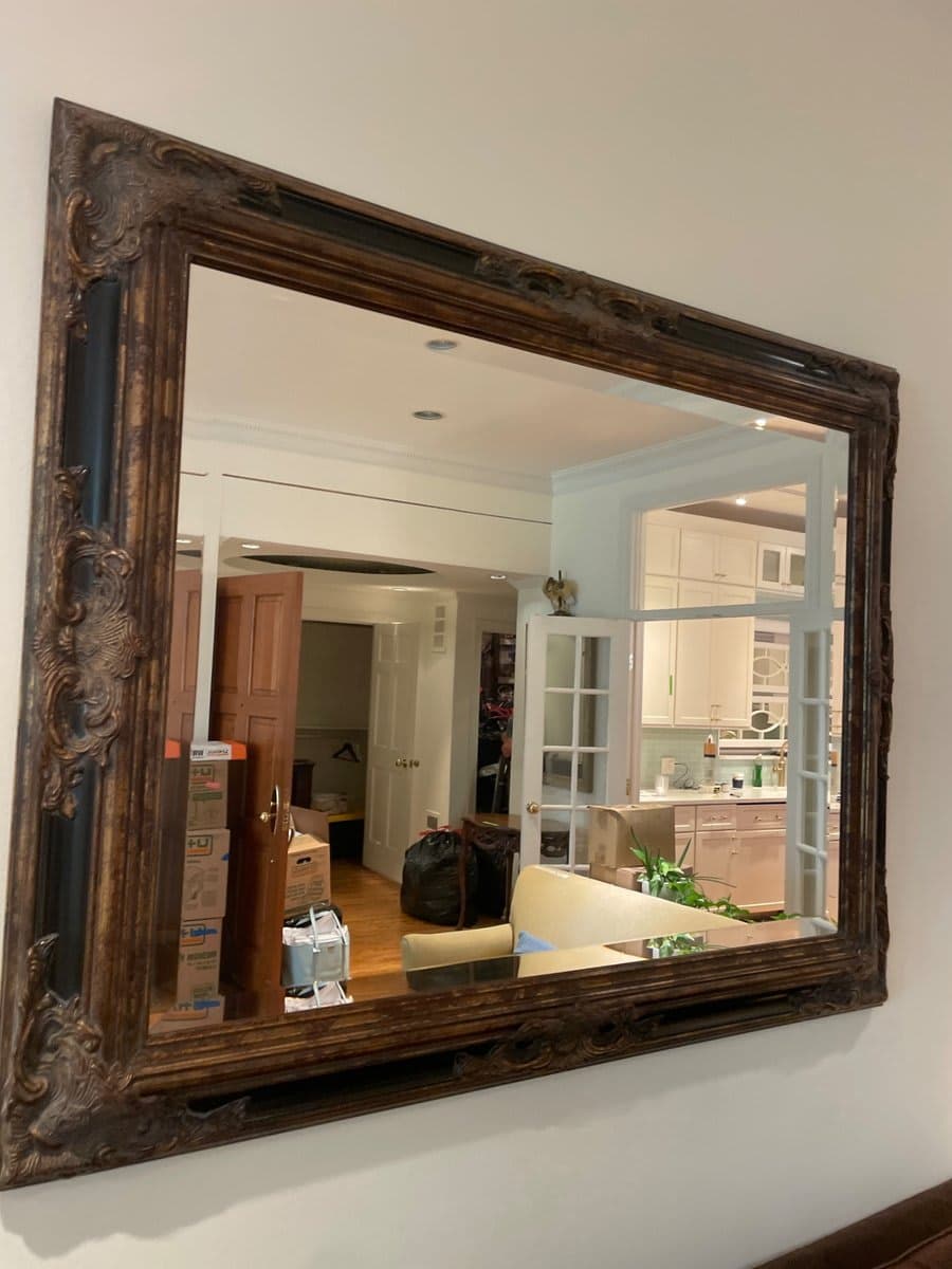 Ornate Carved Wood Wall Mirror
