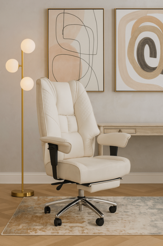 Large Offwhite Office Chair - Office Throne