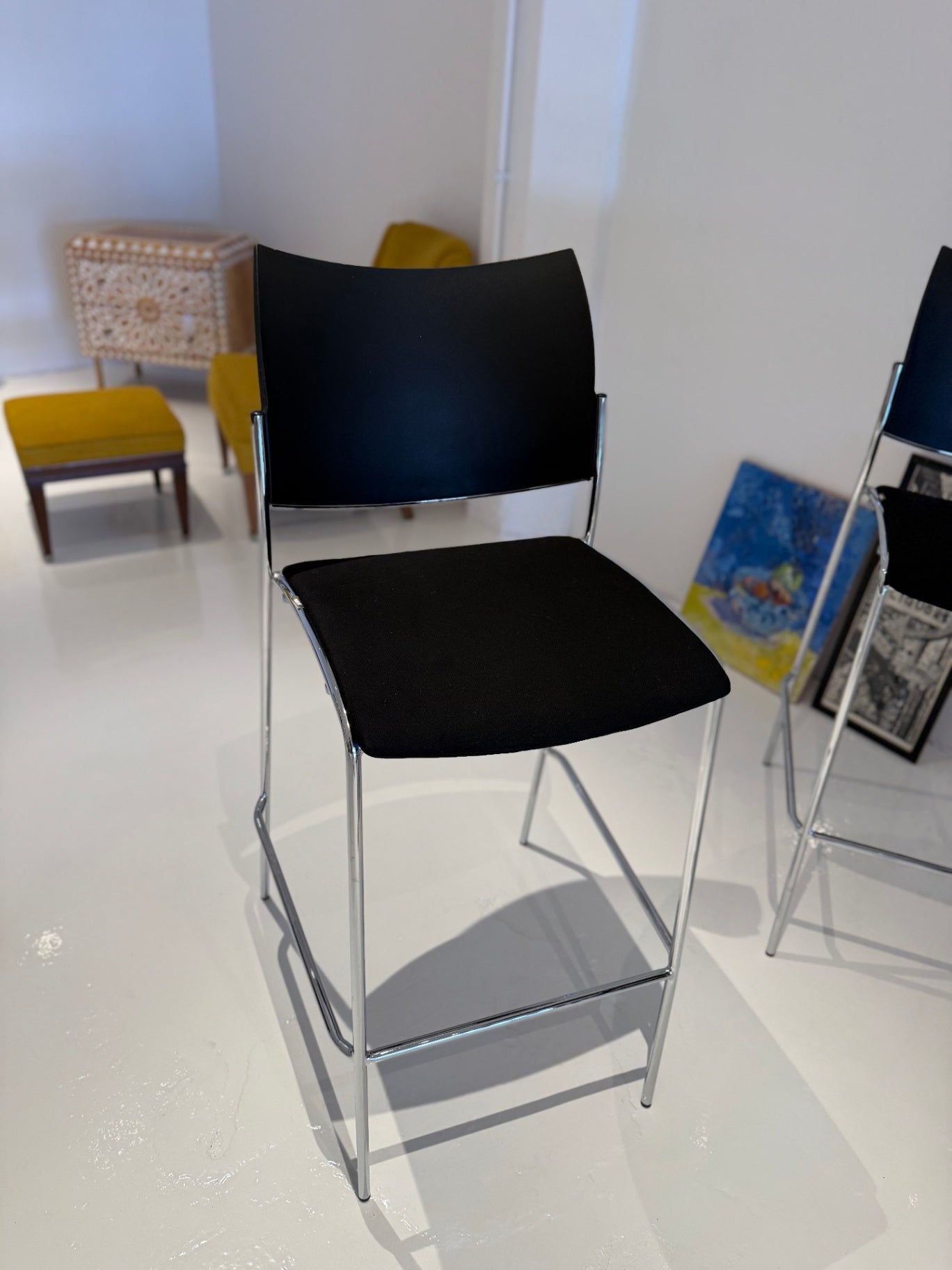Modern Black Bar Stool (Set of 2)