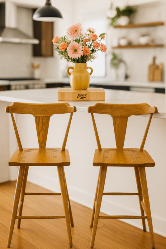 Set of 2 Ripley Bar & Counter Stools, Sandy Oak by Four Hands