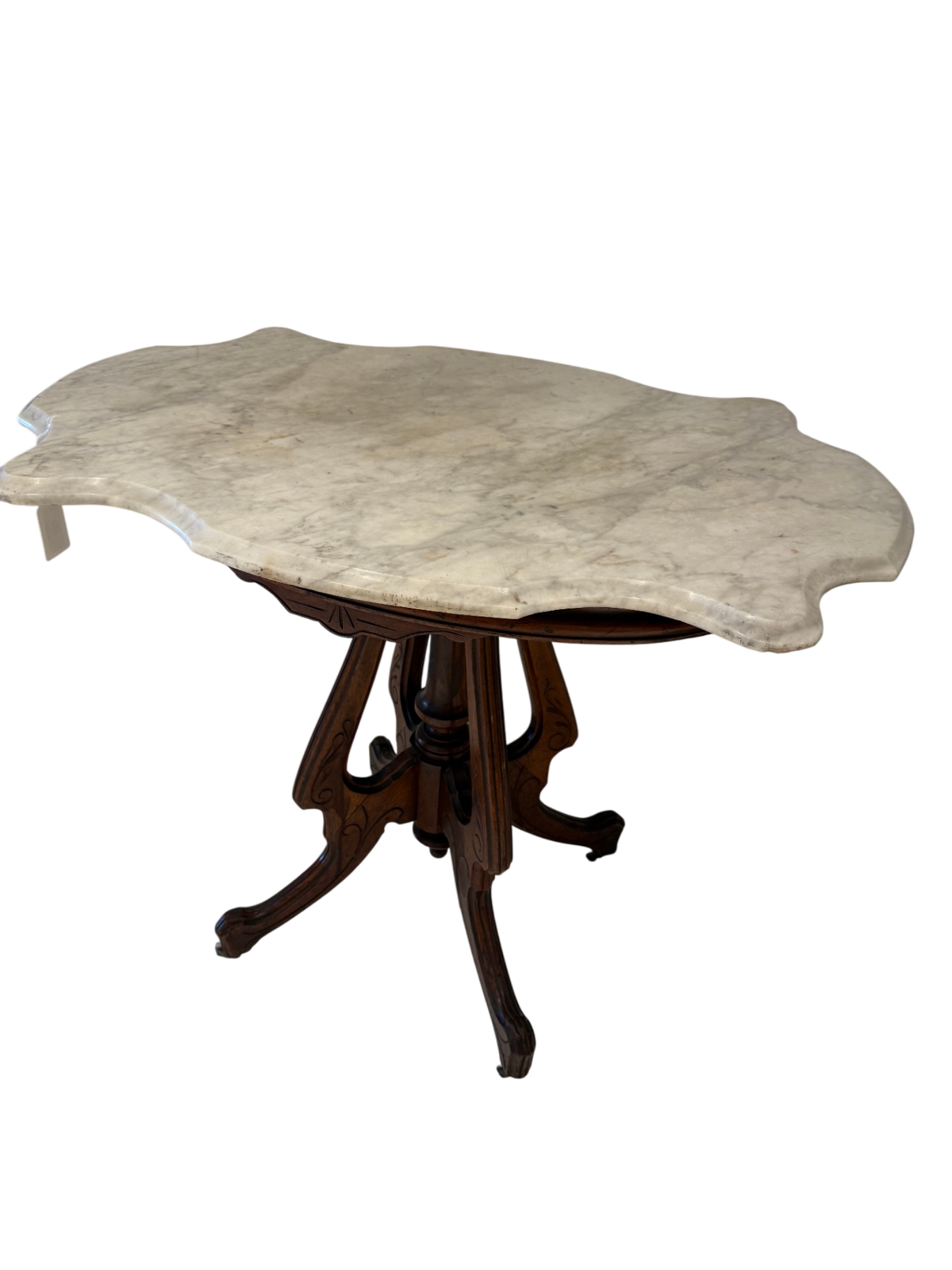 Antique Eastlake Table With Marble Top