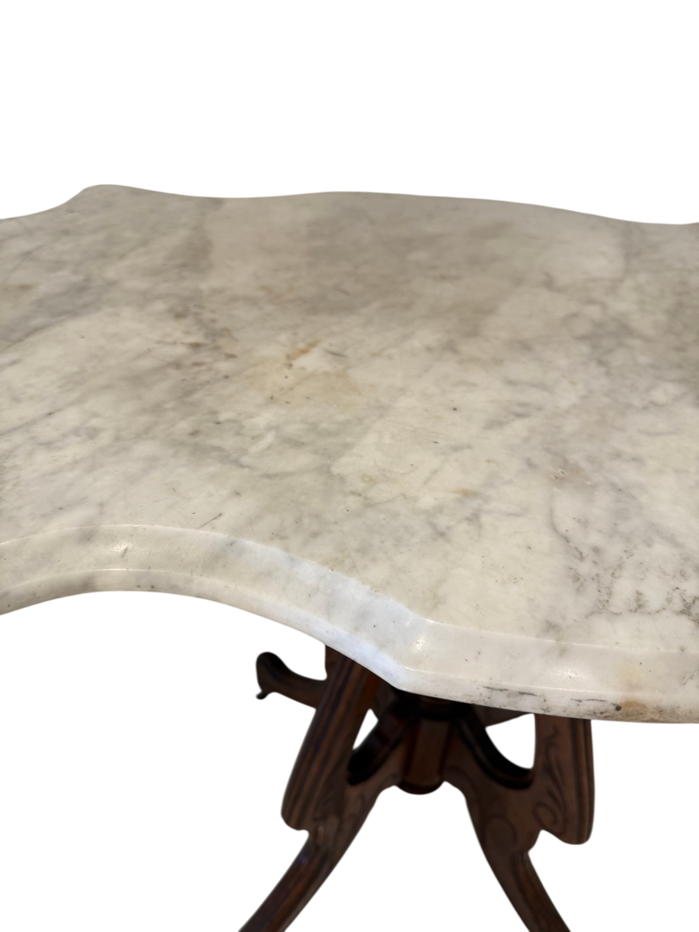 Antique Eastlake Table With Marble Top