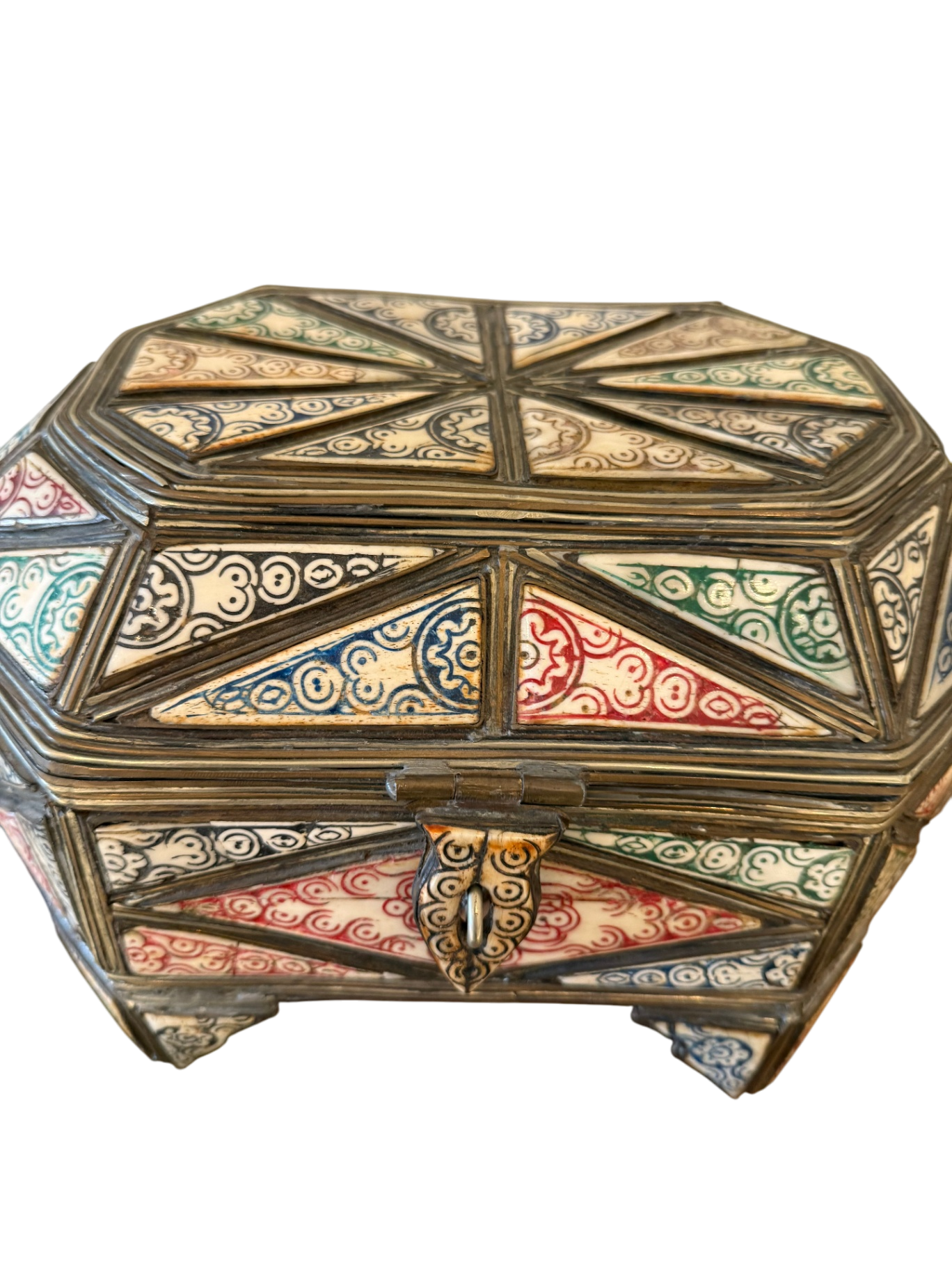 Handmade Antique Turkish Bone Jewelry Box