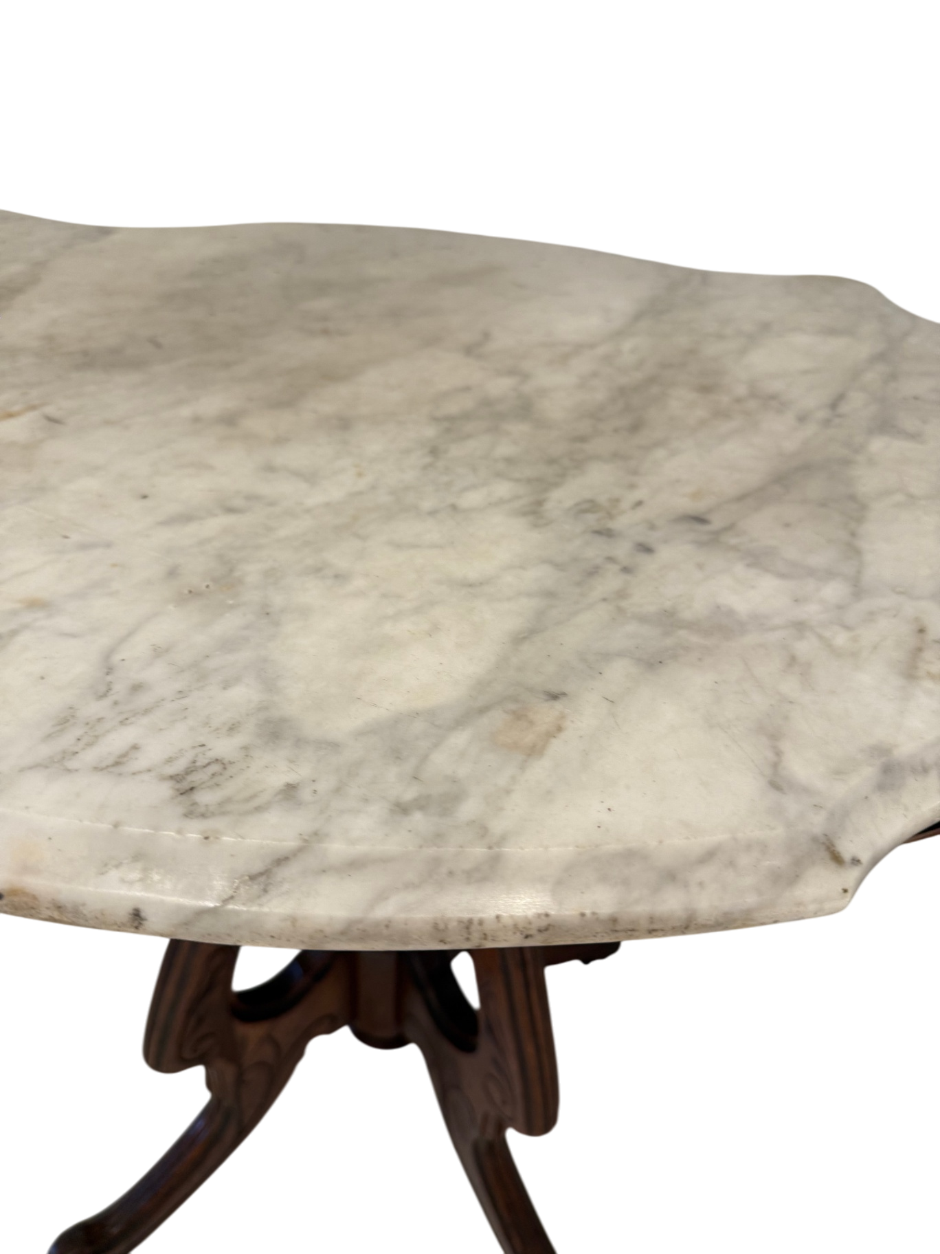 Antique Eastlake Table With Marble Top