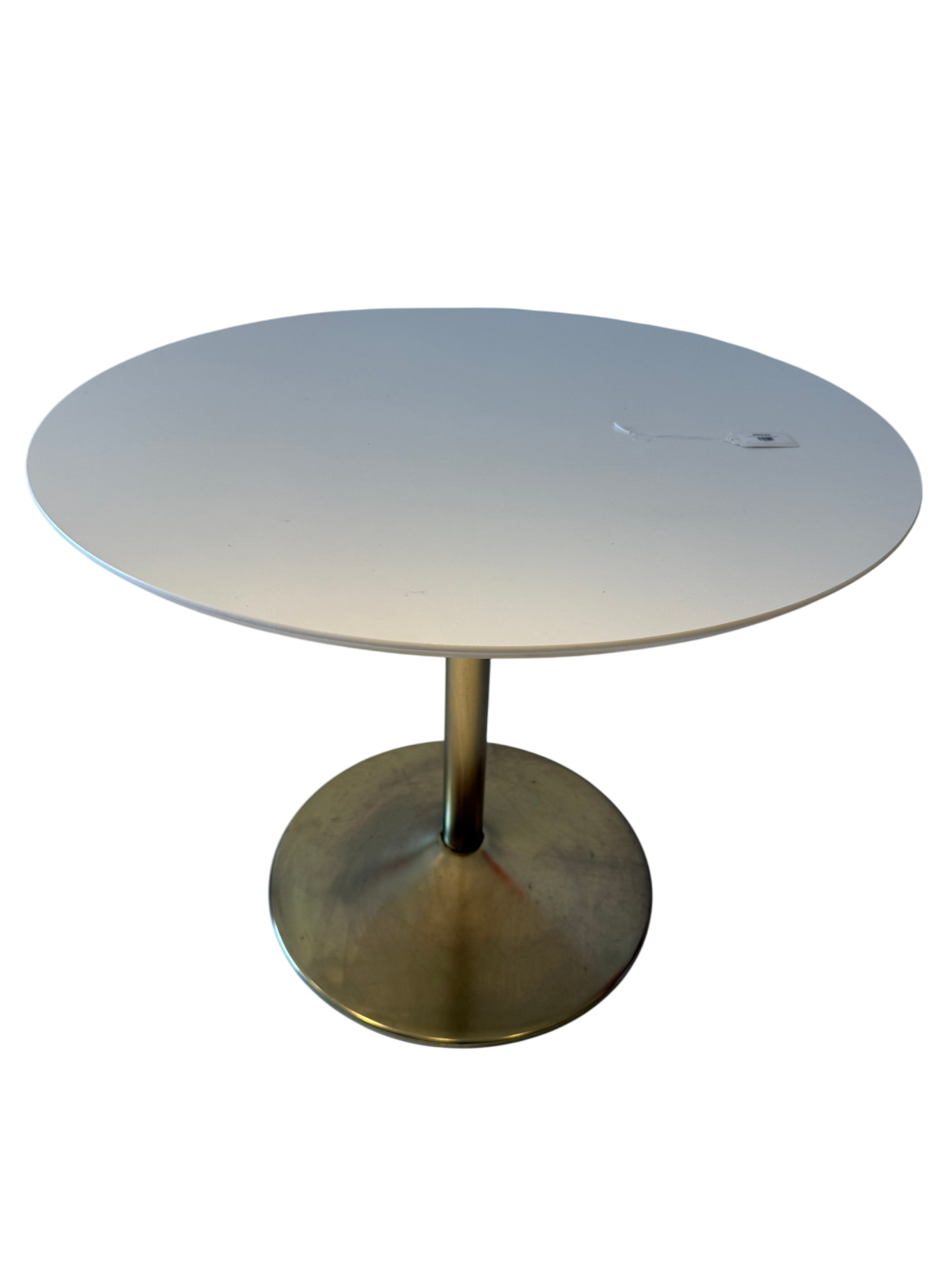 Chic White & Gold Pedestal Table