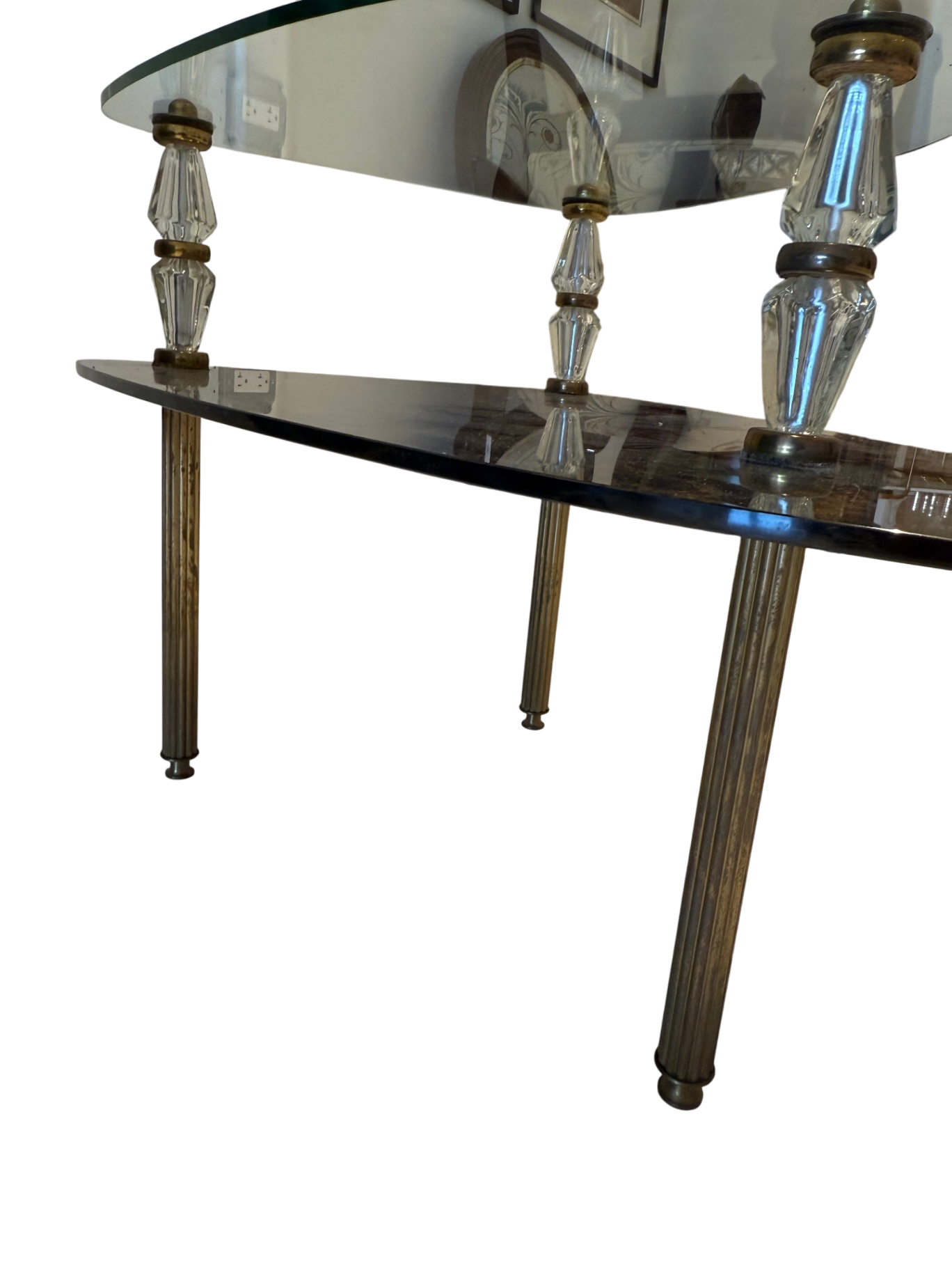 Hollywood Regency Two-Tiered Italian Églomisé Side Table