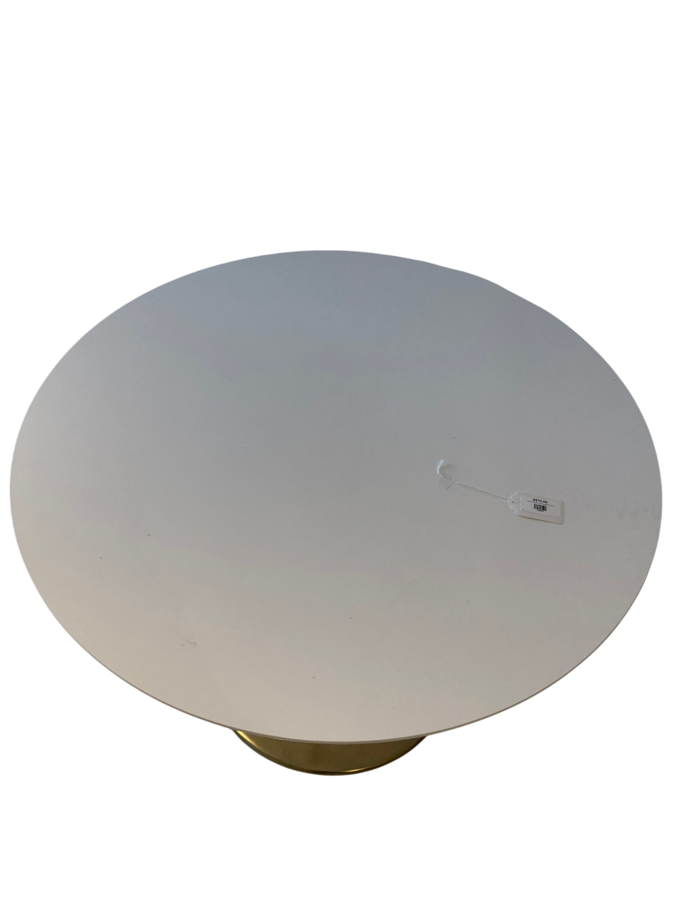 Chic White & Gold Pedestal Table