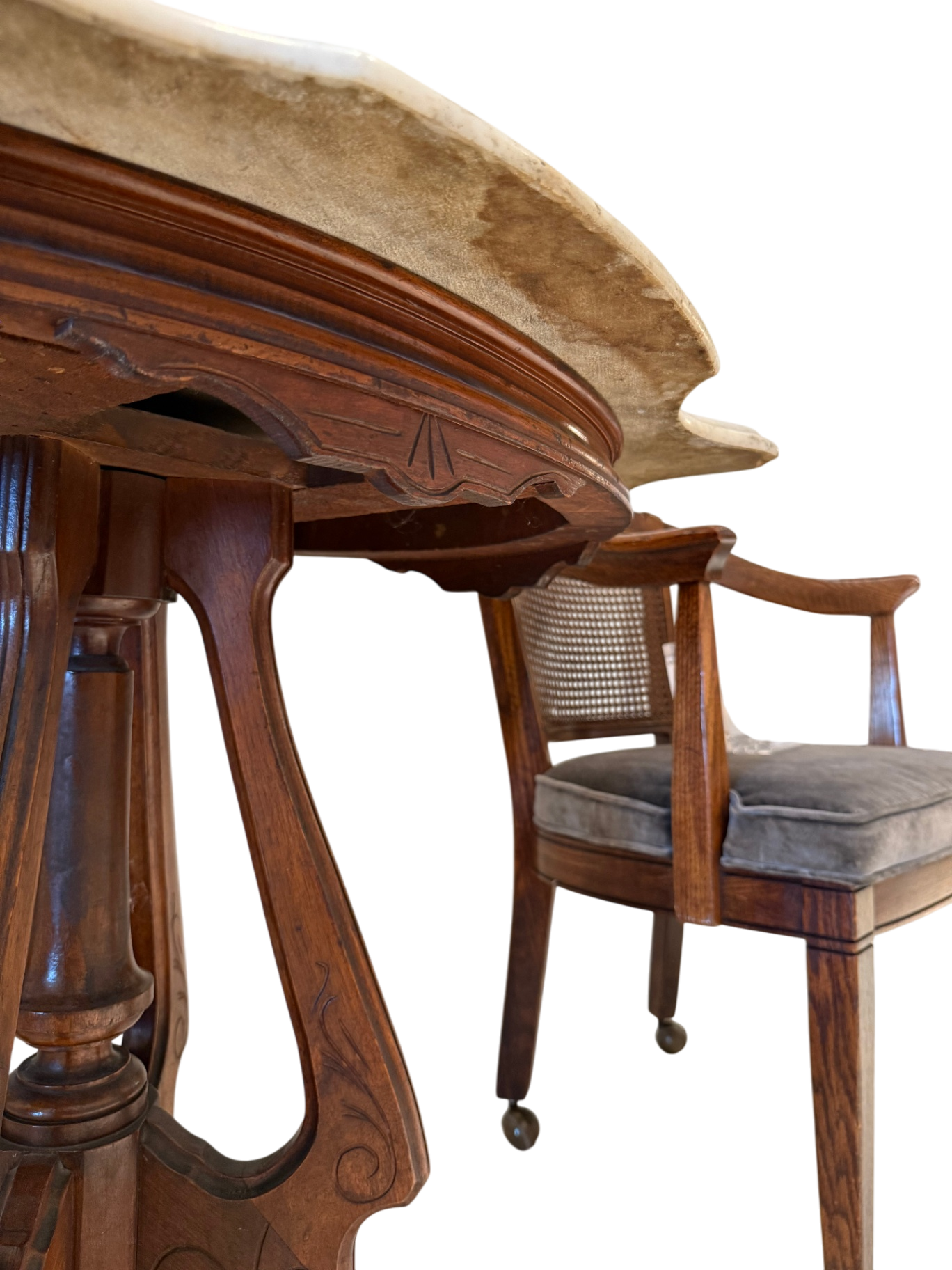 Antique Eastlake Table With Marble Top