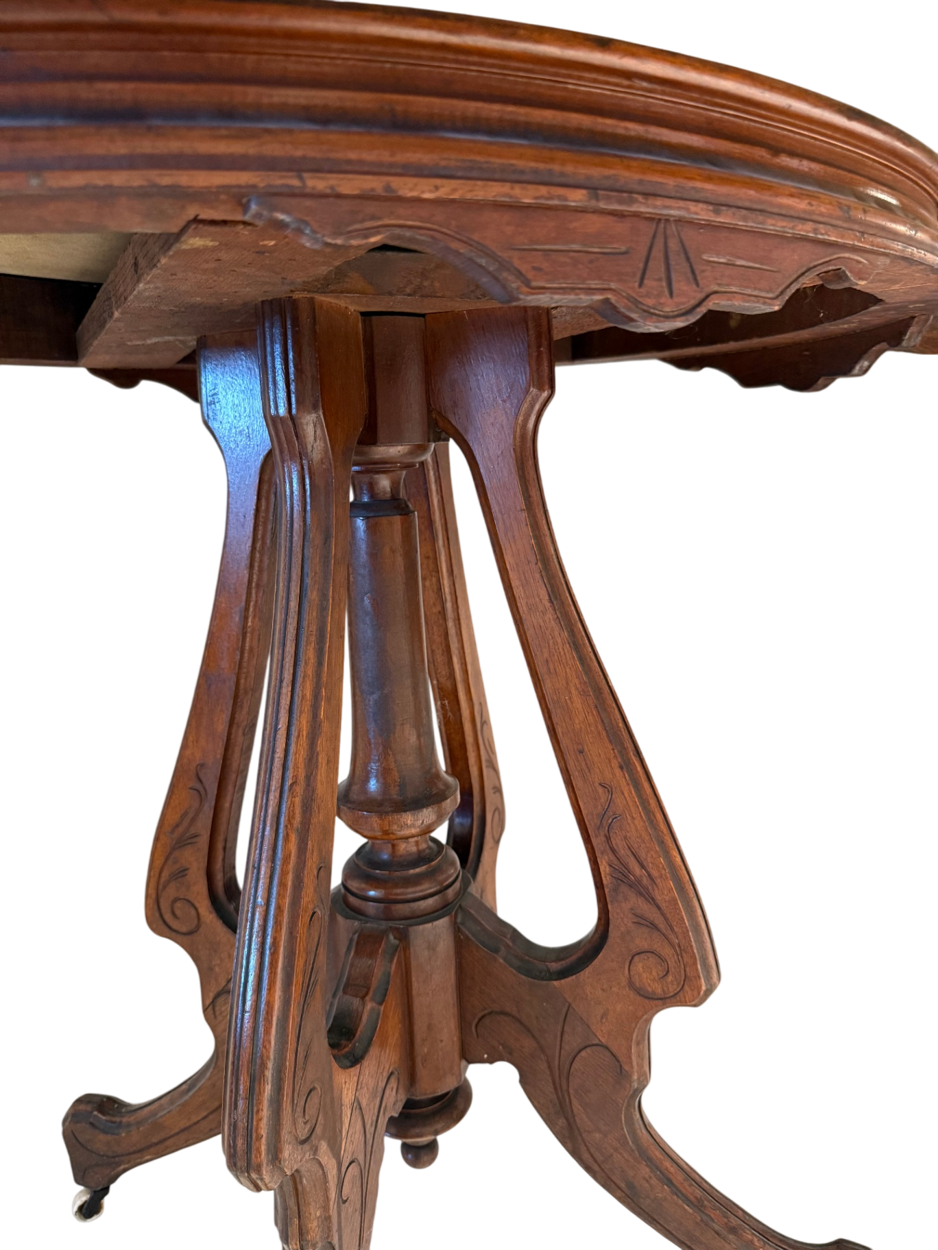 Antique Eastlake Table With Marble Top