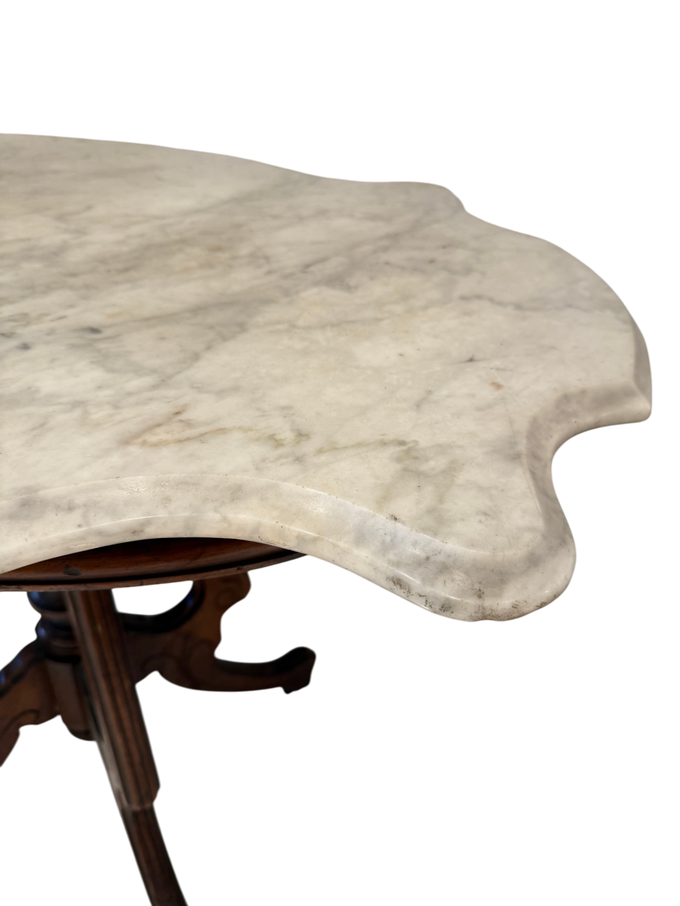 Antique Eastlake Table With Marble Top